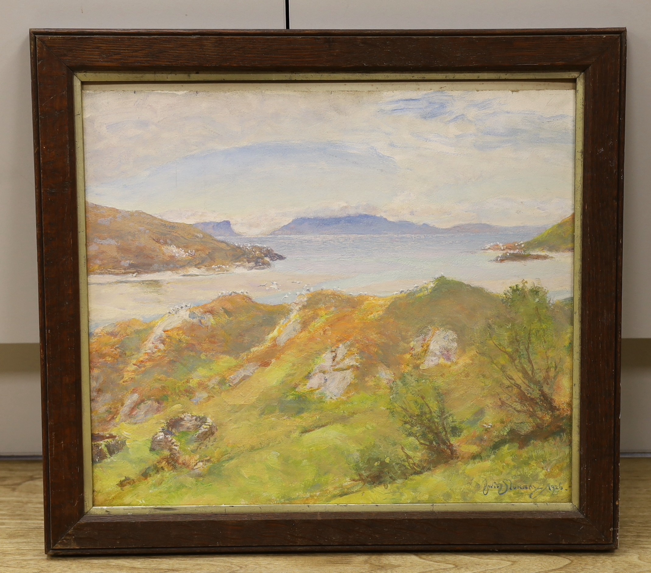 David Murray (1849-1933), oil on card, Scottish coastal landscape, signed and dated 1926, 38 x 43cm